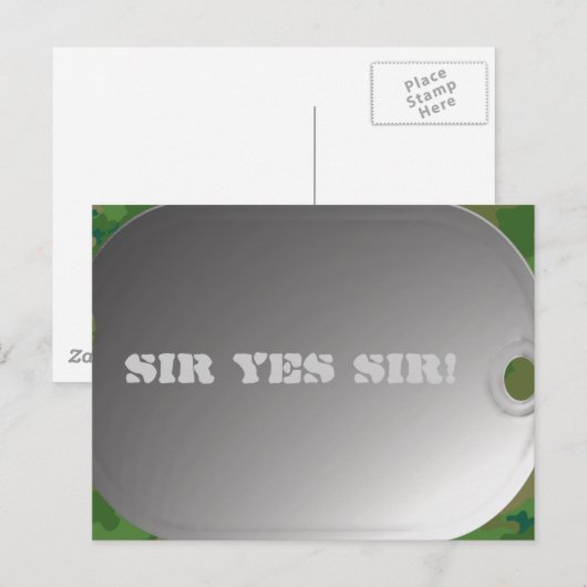 Dog Label camo-stijl Briefkaart (Voorkant / Achterkant)