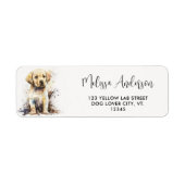 Dog Labrador Retriever Cute Puppy Return Address Etiket (Voorkant)