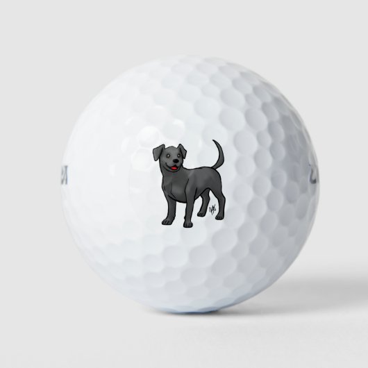 Dog - Labrador Retriever - zwart Golfballen (Voorkant)