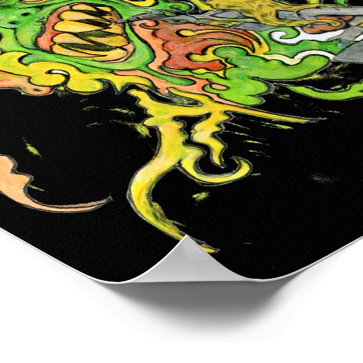 Dog Lady Draws Psychedelic Monster Poster (Hoek)