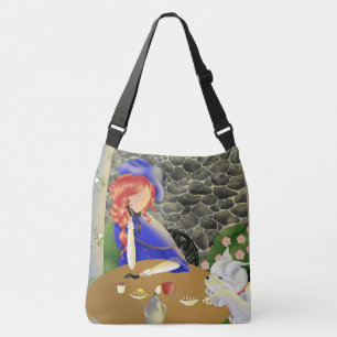 Dog & Lady in Café op Sunset Crossbody Tas