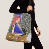Dog & Lady in Café op Sunset Crossbody Tas (Dichtbij)