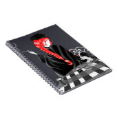 Dog & Lady in French café  red Notitieboek (Rechterzijde)