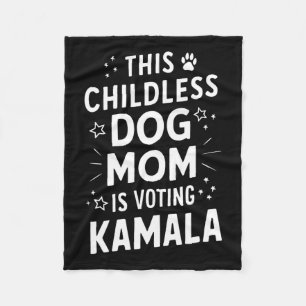 Dog Lady Voting Kamala Harris Dog Mom Stem Blauw Fleece Deken