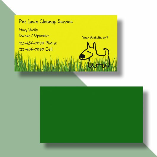 Dog Lawn Cleanup Visitekaartjes