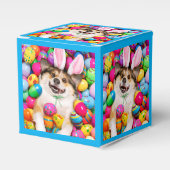 Dog Laying on Easter Eggs Bedankdoosjes (Voorkant Zijde)