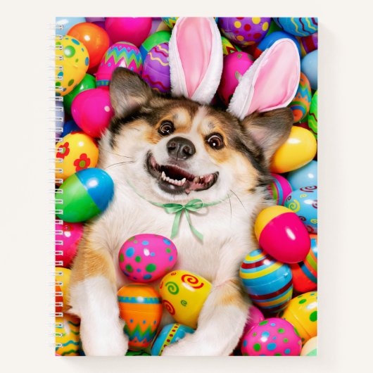 Dog Laying on Easter Eggs Notitieboek (Voorkant)