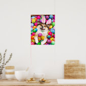 Dog Laying on Easter Eggs Poster (Keuken)