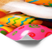 Dog Laying on Easter Eggs Poster (Hoek)