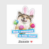 Dog Laying on Easter Eggs Sticker (Vel)