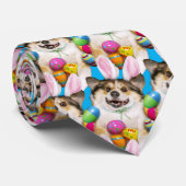 Dog Laying on Easter Eggs Stropdas (Opgerold)
