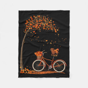 Dog Leaf Herfst Herfst Fietsen Fun Dachshund Lover Fleece Deken