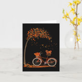 Dog Leaf Herfst Herfst Fietsen Fun Dachshund Lover Kaart (Gele Bloem)