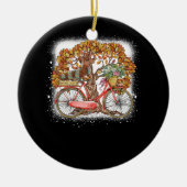 Dog Leaf Herfst Herfst Fietsen Funny Dachshund Pet Keramisch Ornament (Voorkant)