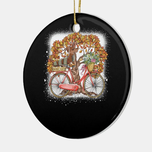 Dog Leaf Herfst Herfst Fietsen Funny Dachshund Pet Keramisch Ornament (Links)