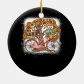 Dog Leaf Herfst Herfst Fietsen Funny Dachshund Pet Keramisch Ornament (Achterkant)