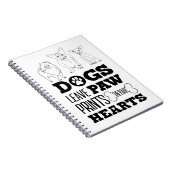 Dog Leaves Paw Prints on your hart Cute Puppy Ske Notitieboek (Rechterzijde)