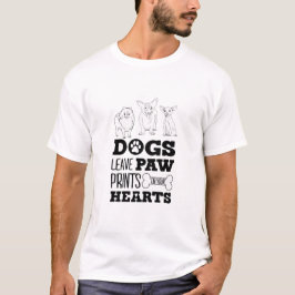 Dog Leaves Paw Prints on your hart Cute Puppy Ske T-shirt