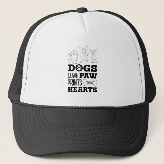 Dog Leaves Paw Prints on your hart Cute Puppy Ske Trucker Pet (Voorkant)