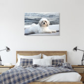 Dog leggen door het water canvas afdruk (Insitu (Slaapkamer))