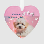 Dog Let's Party Birthday  Ornament (voorkant)