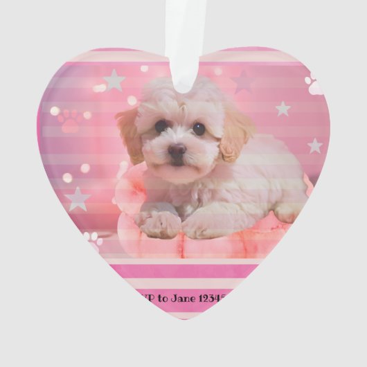 Dog Let's Party Birthday Ornament (achterkant)