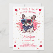 Dog Let's Pawty 1st Birthday Kaart (Voorkant)