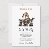Dog Let's Pawty Birthday Bedankkaart (Voorkant)