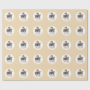 Dog Let's Pawty Birthday Cadeaupapier
