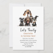 Dog Let's Pawty Birthday Kaart (Voorkant)