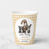 Dog Let's Pawty Birthday Papieren Bekers (Achterkant)