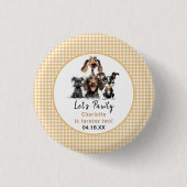Dog Let's Pawty Birthday Ronde Button 3,2 Cm (Voorkant)