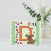 Dog Letter D Briefkaart (Staand voorkant)