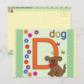 Dog Letter D Briefkaart (Voorkant / Achterkant)