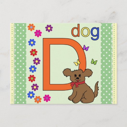 Dog Letter D Briefkaart (Voorkant)