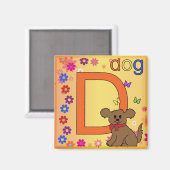 Dog Letter D Magneet (Voorkant / Achterkant)