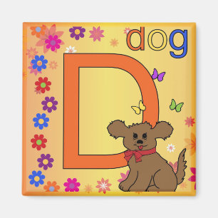 Dog Letter D Magneet
