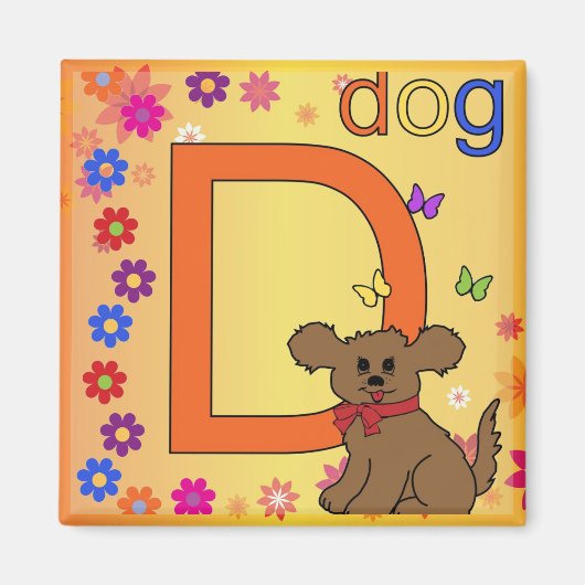 Dog Letter D Magneet (Voorkant)