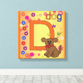 Dog Letter D Wrapped Canvas Afdruk (Insitu (Houten vloer))