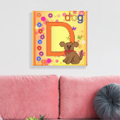Dog Letter D Wrapped Canvas Afdruk (Insitu (Woonkamer))