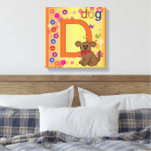 Dog Letter D Wrapped Canvas Afdruk (Insitu (Slaapkamer))