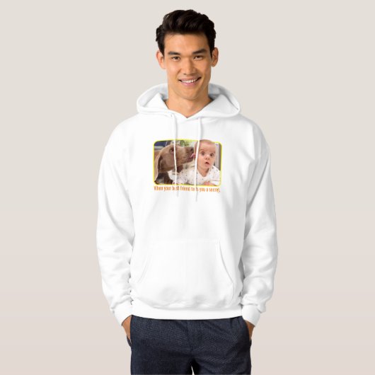 Dog Licking Baby's Ear Hoodie (Voorkant volledig)