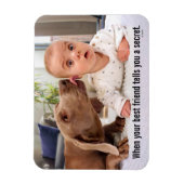Dog Licking Baby's Ear Magneet (Verticaal)