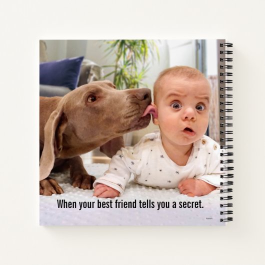 Dog Licking Baby's Ear Notitieboek (Achterkant)