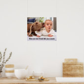 Dog Licking Baby's Ear Poster (Keuken)