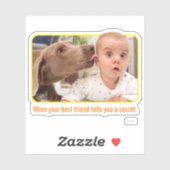 Dog Licking Baby's Ear Sticker (Vel)
