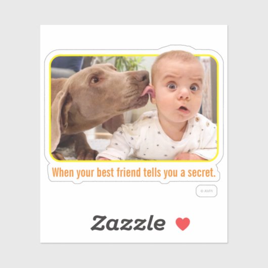 Dog Licking Baby's Ear Sticker (Vel)