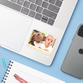 Dog Licking Baby's Ear Sticker (Laptop met iPhone)