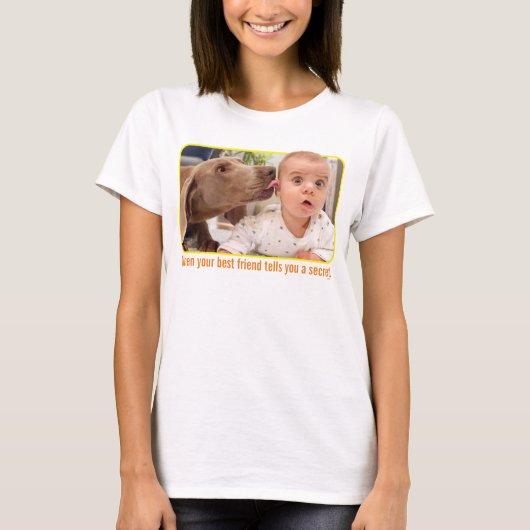 Dog Licking Baby's Ear T-shirt (Voorkant)