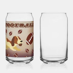 Dog Liefde Spelen football Blikvorm Glas